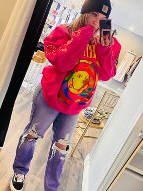 Urban Outfitters Hot Pink Graphic Nirvana Crewneck